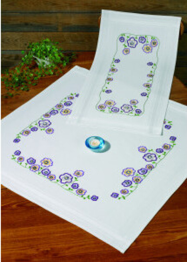 Broderisett Blomster blomst 40x80cm