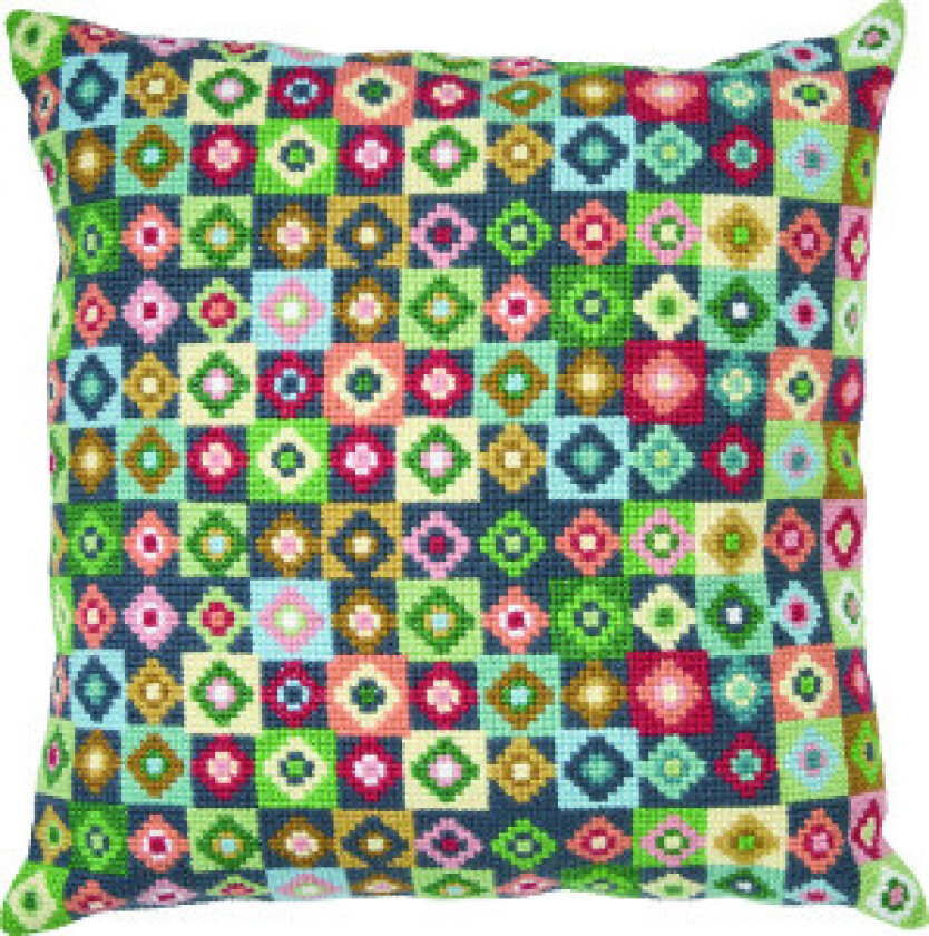 Broderisett Blomster 37x37cm