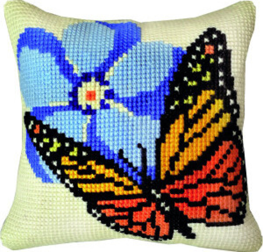 Broderisett Butterfly stramaj med tråd 35x35cm