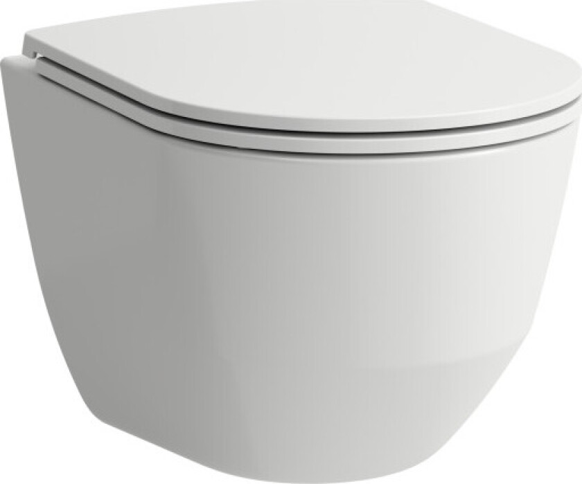 Pro vegghengt toalett, uten skyllekant, rengjøringsvennlig,  hvit