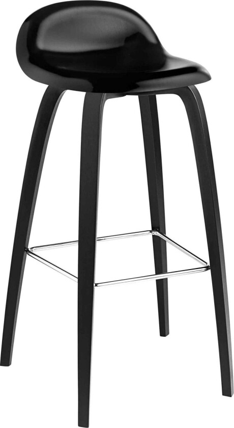 3d Counter Stool Wood Base Black- Unupholstered