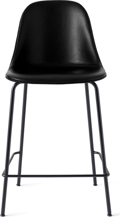 Harbour Counter Side Chair Black Steel Base Shell Leather Dakar 0842