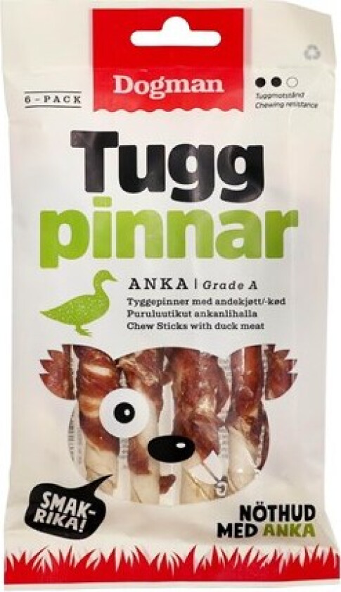 Tyggepinner med And 6pk
