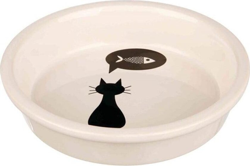 Keramikkskål med Kattemotiv - 250 ml, Ø 13 cm