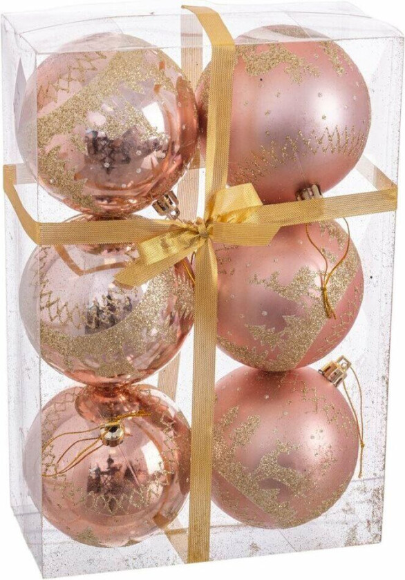 Juletrekuler Rosa plasthjort 8 x 8 x 8 cm (6 tall)