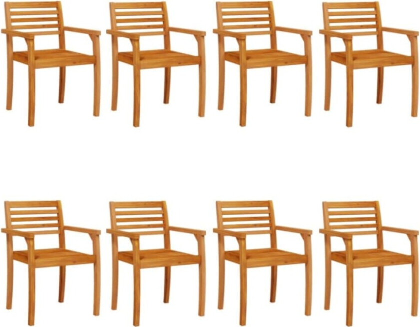 Hagestoler 8 stk 59x55x85 cm heltre akasie