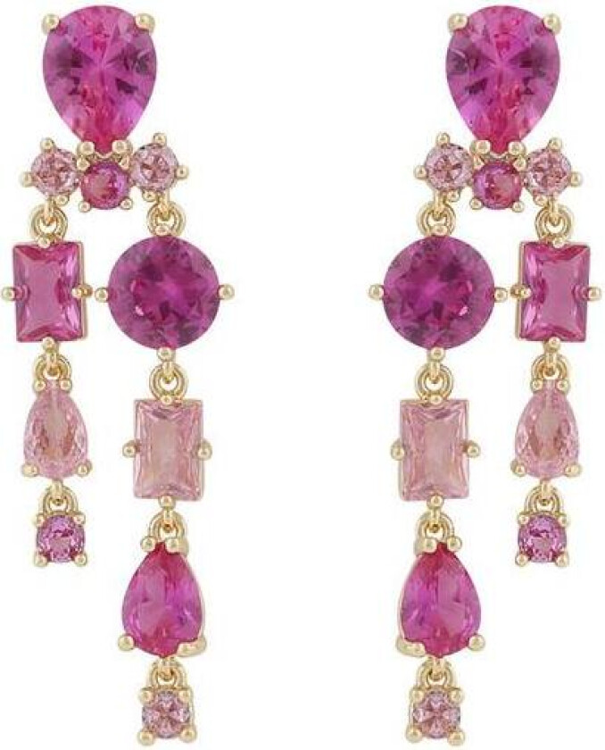 Snö Of Sweden Ellie Pendant Earring Gold/Mix Fuchsia