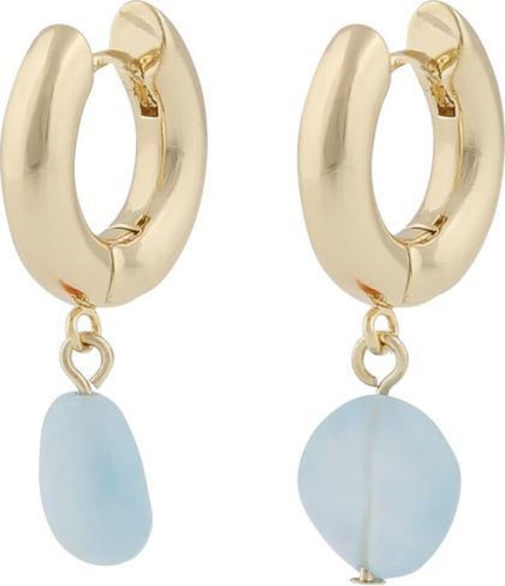 Snö Of Sweden Sanna Round Pendant Earring Gold/Light Blue