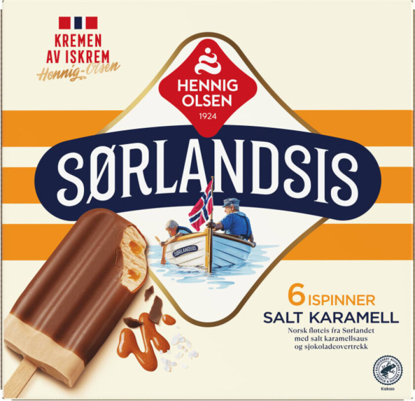 Sørlandsis Salt Karamell 6stk Hennig-Olsen