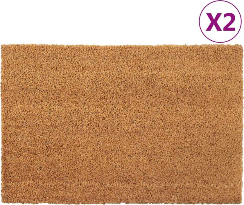 Dørmatter 2 stk naturlig 40x60 cm tuftet kokosfiber
