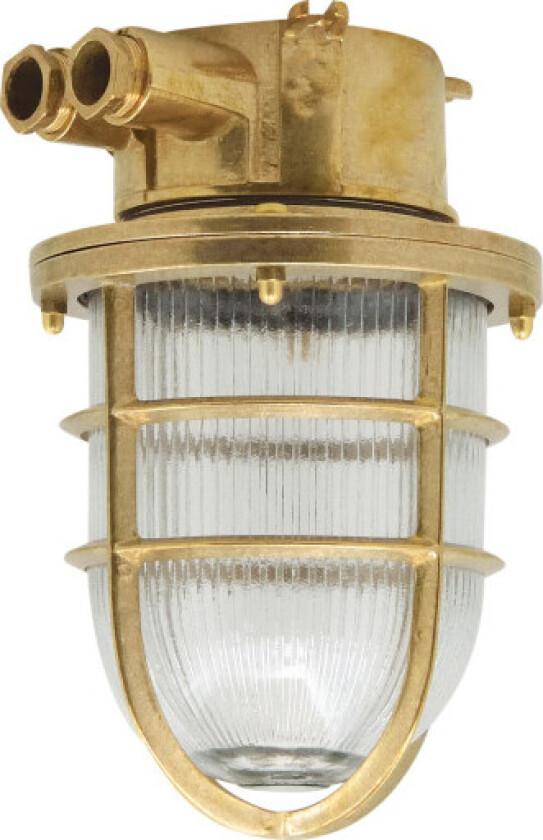 221 Taklampe med 2 kabelhull støpt messing IP64