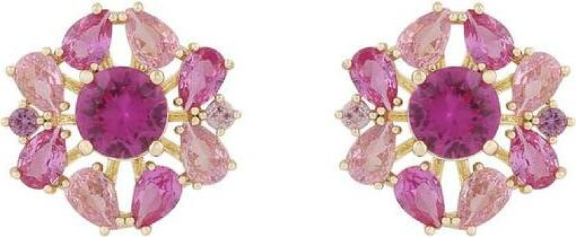 Snö Of Sweden Ellie Big Earring Gold/Mix Fuchsia