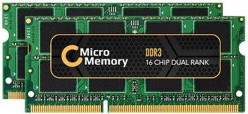- DDR3L - sett - 16 GB: 2 x 8 GB - SO DIMM 204-pin - 1600 MHz / PC3L-12800 - 1.35 V - ikke-bufret - ikke-ECC