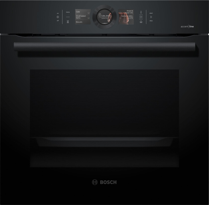 Serie 8 accent line HSG856XC7 - Ovn - med dampfunksjon - innebygd - Wi-Fi - fordypning - bredde: 56 cm - dybde: 55 cm - høyde: 58.5 cm - med selvrens - Klasse A+ - karbonsvart