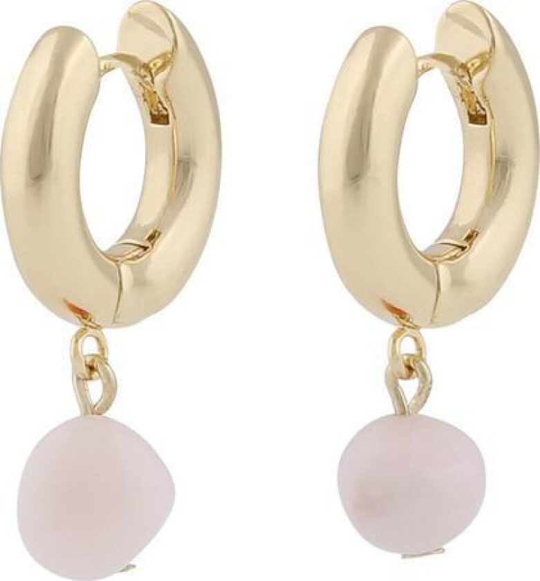 Snö Of Sweden Sanna Round Pendant Earring Gold/Light Pink