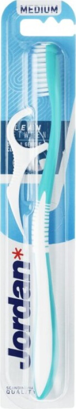 Jordan Tannbørste Clean Between med Flosser Medium