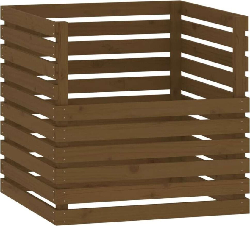 Kompostkasse honningbrun 80x80x78 cm heltre furu