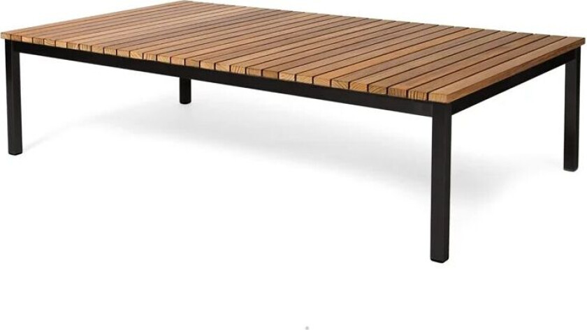 Häringe sofabord Teak, large, svart stålstativ