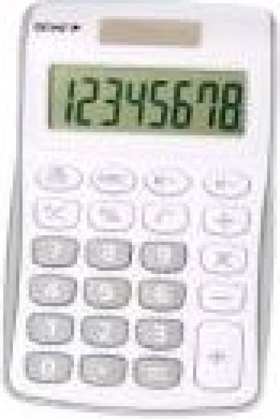 Genie 120 S, Lomme, Skjerm, 8 sifre, 1 linjer, Batteri/Solcelle, Grå, Hvit