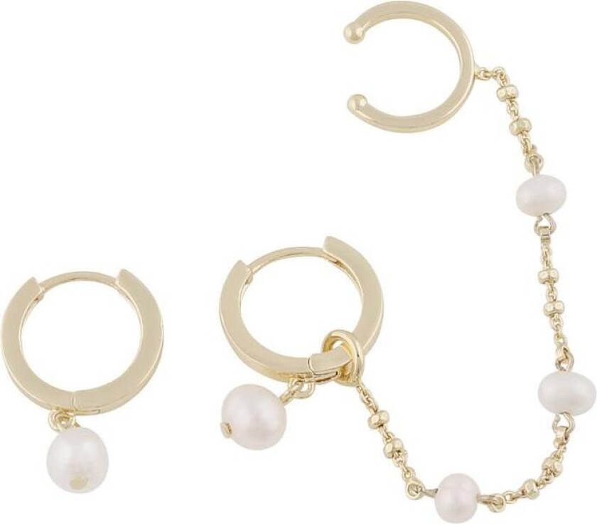 Snö Of Sweden Julie Ring Cuff Earring Gold/White