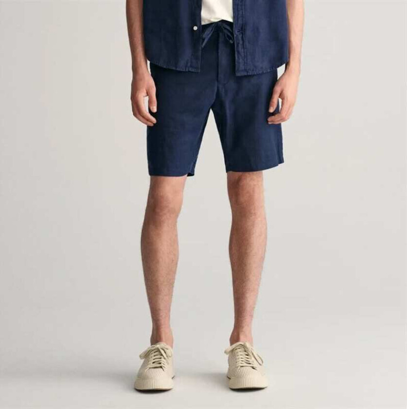 Gant Relaxed Linen Shorts - Marine Blå S