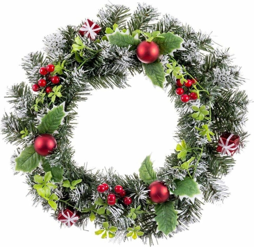 Julekrans Rød Flerfarget Plast 40 cm