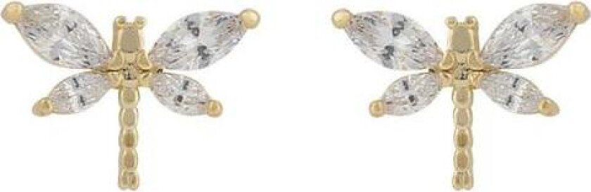 Snö Of Sweden Field Dragonfly Earring Gold/Clear