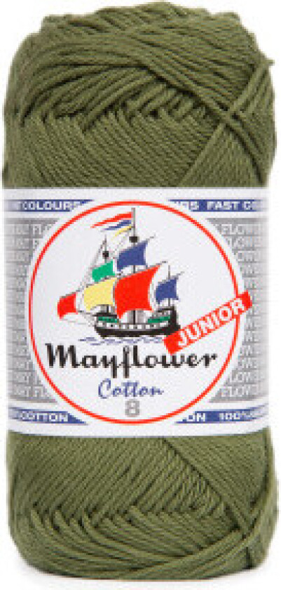 Cotton 8/4 Junior Garn 126 Støvet Armygrønn