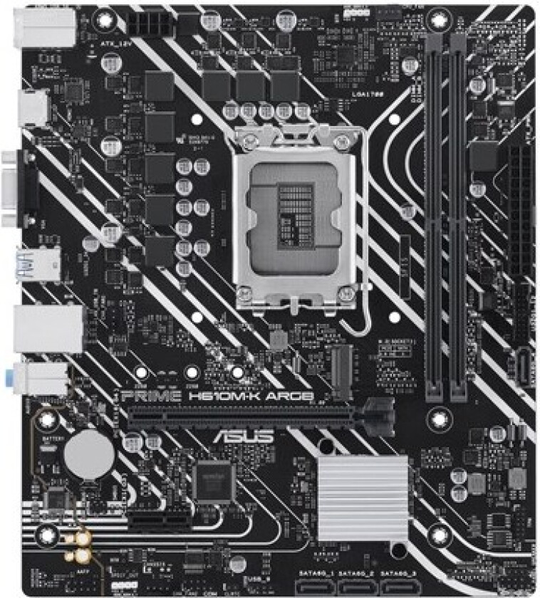 PRIME H610M-K ARGB Hovedkort - Intel H610 - Intel LGA1700 socket - DDR5 RAM - Micro-ATX