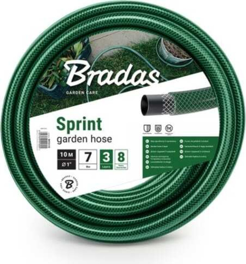 BRADAS Hageslange SPRINT 1" - 10m