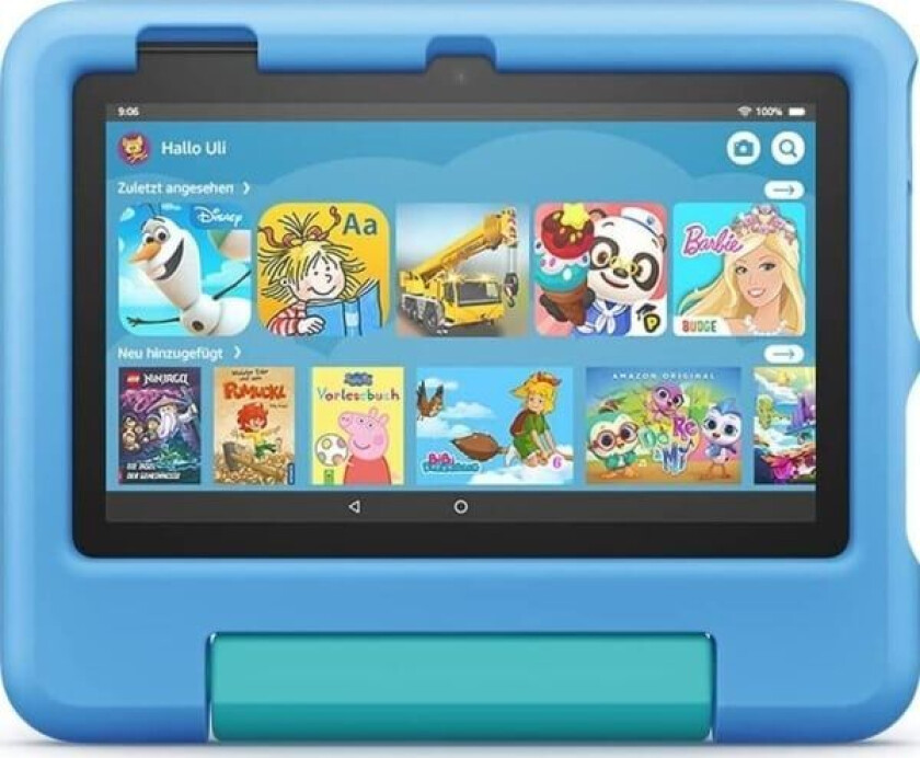 Amazon Fire 7 Kids Tablet (2022) WiFi 16 GB, med blått deksel, uten reklame