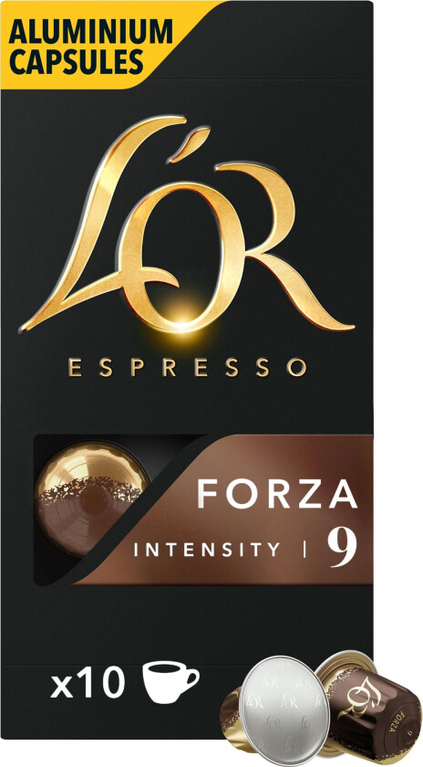 LOR Kavos kapsler L'OR FORZA, 10 Nespresso® espressokapsler