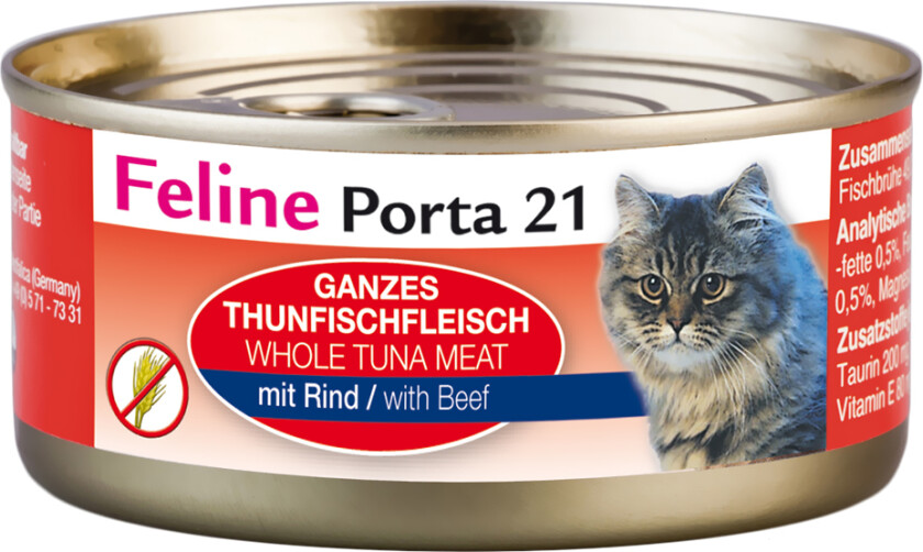 Økonomipakke Feline Porta 21 - 24 x 156 g - Tunfisk med storfekjøtt