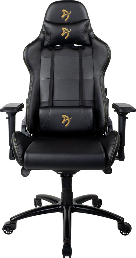 Verona Signature PU gamingstol (sort med gullfarget logo)