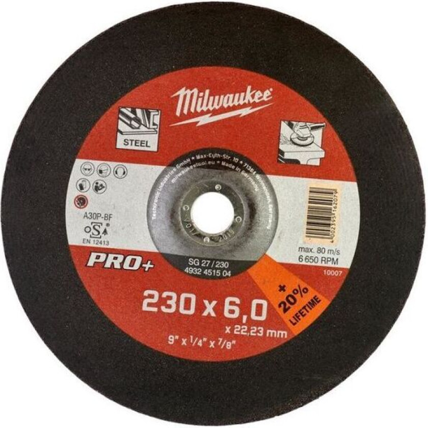 SG 27 PRO+ Kappeskive 230x6 mm