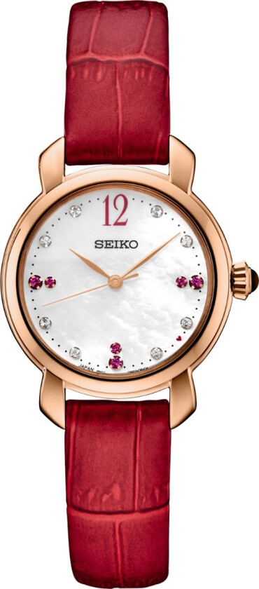 Seiko Classic Valentines SUR502P1 - Kvarts - Rosegull - Dameklokker - Skinn - Mineral