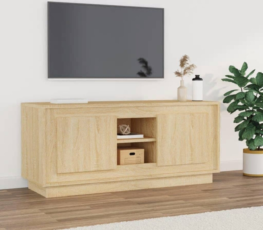 TV-benk sonoma eik 102x35x45 cm konstruert tre