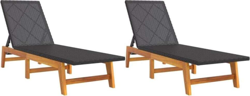 Solsenger 2 stk svart og brun polyrotting og heltre akasie