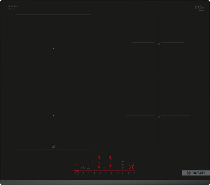 PVS63KHC1Z Series 6   Hob   Induction   Number of burners/cooking zones 4   Touch   Timer   Black