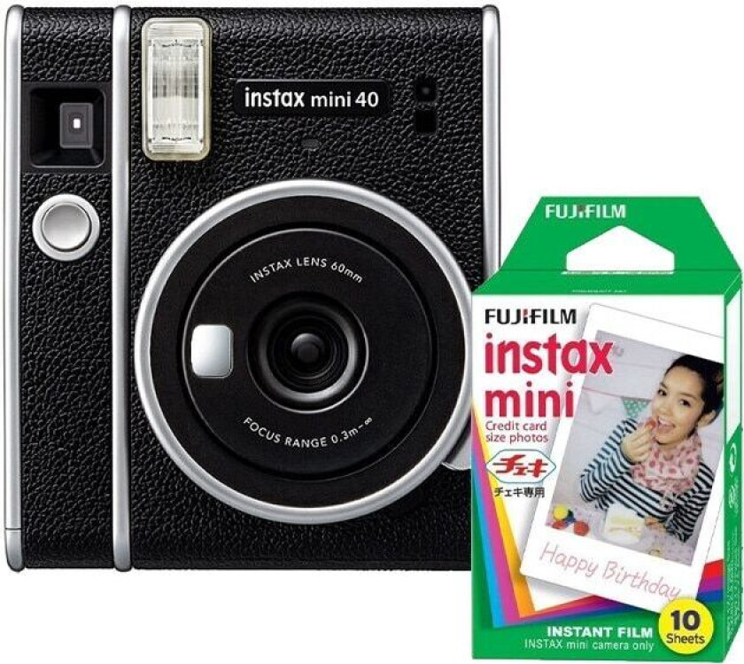 Instax Mini 40, 0,3 - 2,7 m, 6,5 s, 1/250 s, 0,5 s, AA, 330 g