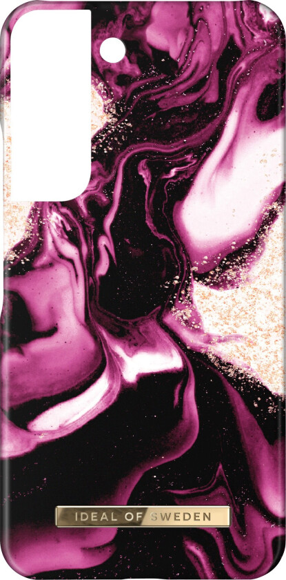 iDeal fashiondeksel til Samsung Galaxy S22 (golden ruby marble)