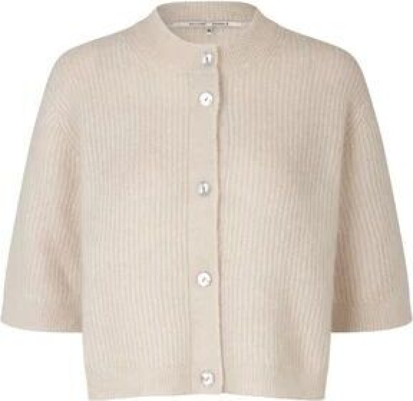 Andrea Knit Rib Cardigan - Pumice Stone L