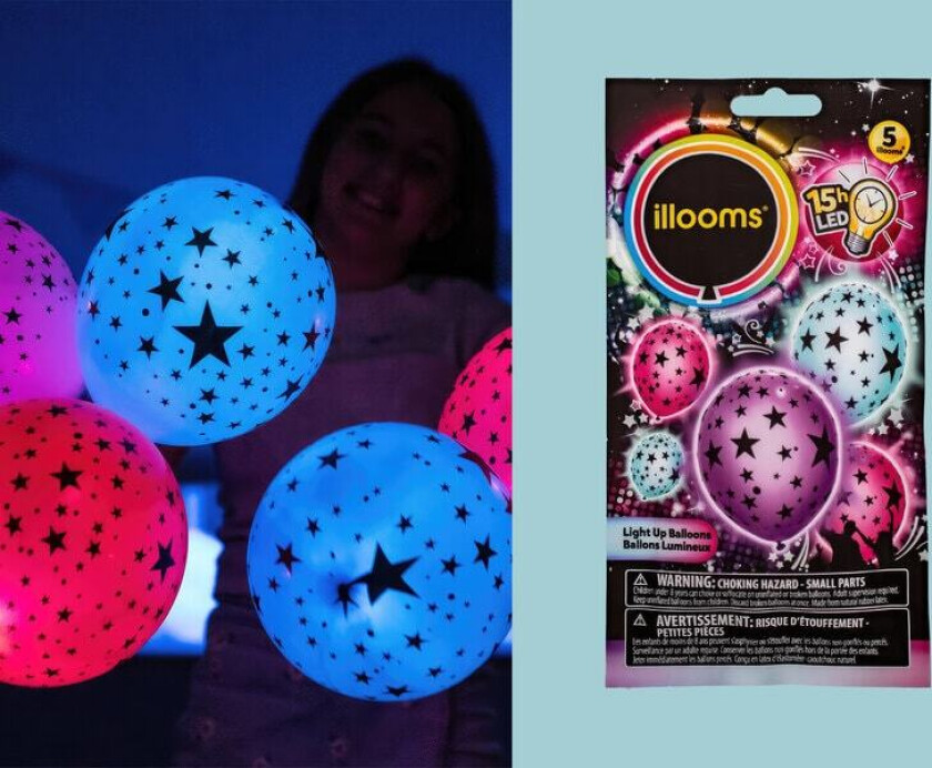 LED-ballonger med stjerner 5-pakning