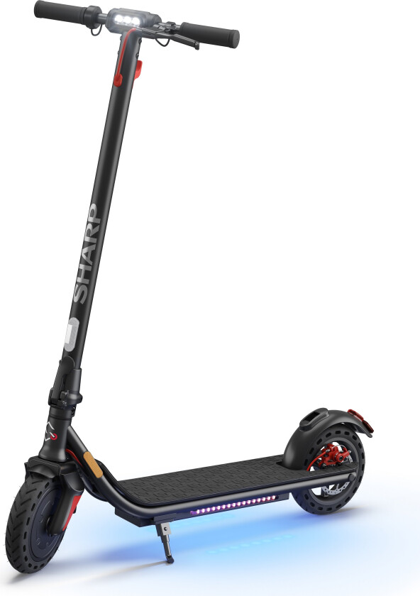 - Electric Scooter with LED light footplate - Black