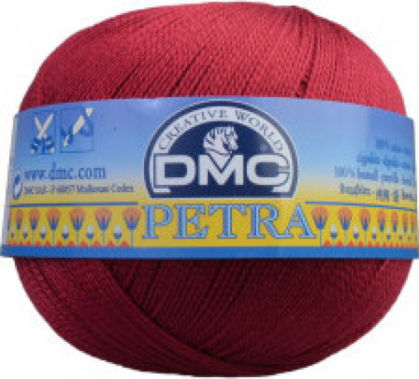 Petra No. 8 Heklegarn Unicolour 5815 Vinrød