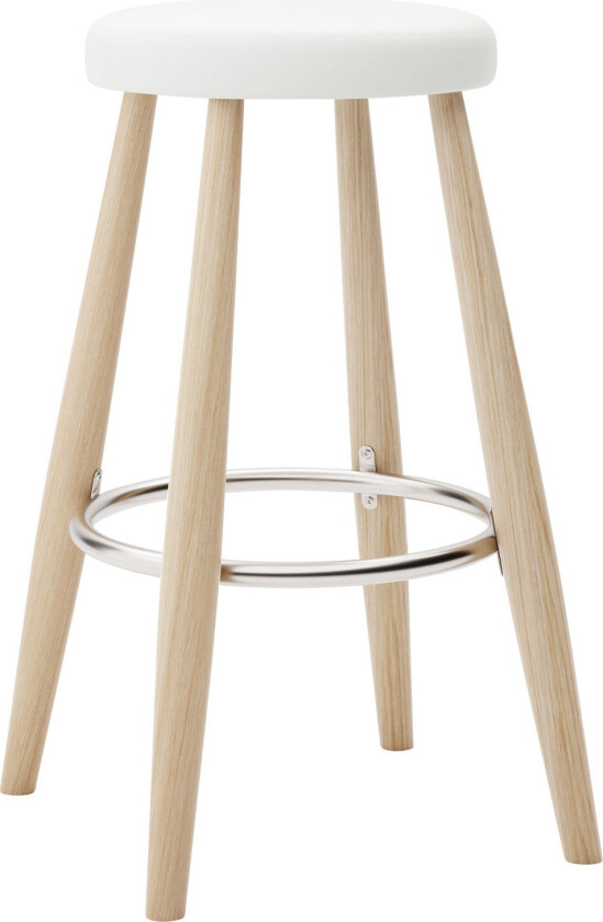 Bilde av Ch58 Low Stool, Vitoljad Ek, Lädergrupp B Thor - 390