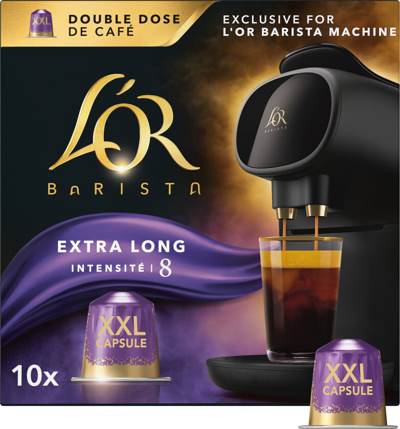 L’Or Barista Extra Long intensitet 8 kaffekapsler (10-pk)