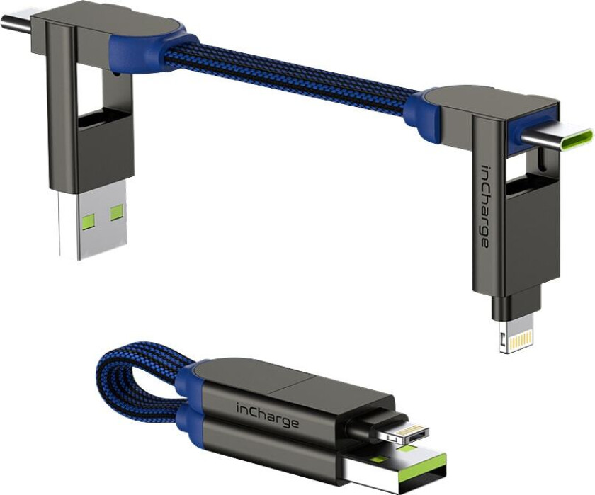InCharge X 100W multiportkabel (blå)