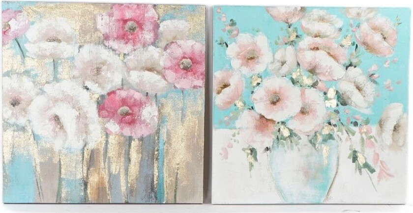 Maleri DKD Home Decor 99,5 x 3,5 x 99,5 cm Vase Shabby Chic (2 kvanta)