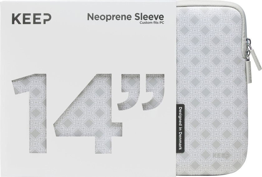 KEEP 14" PC neopren etui (Silver Floral Ornament)